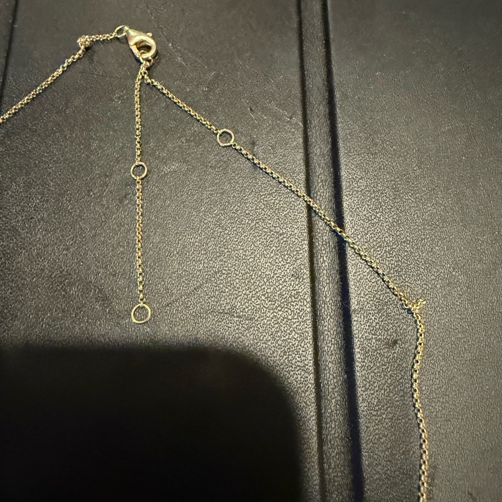 14K Gold Diamond Bar Necklace Pear Shape Center ~1.15 CTW - Picture 4 of 11